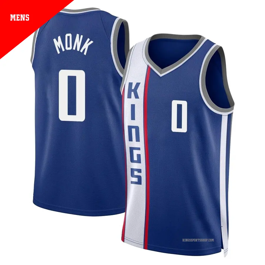 ＃0 Men's Malik Monk Sacramento Kings 2023/24 Swingman Blue City Edition Jersey