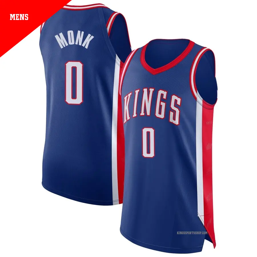 ＃0 Men's Malik Monk Sacramento Kings 2024/25 Authentic Blue City Edition Jersey