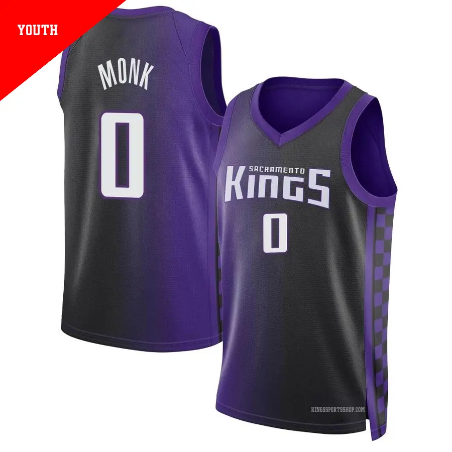 ＃0 Youth Malik Monk Sacramento Kings 2022/23 Swingman Purple Statement Edition Jersey