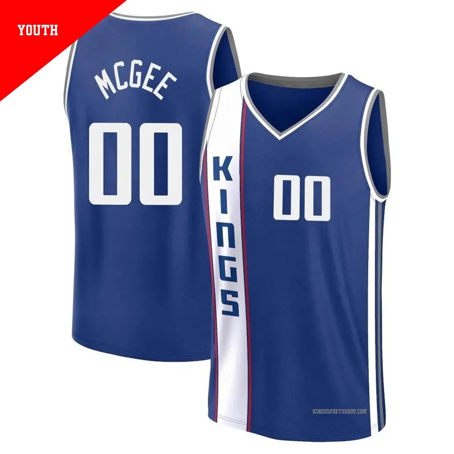 ＃00 Youth JaVale McGee Sacramento Kings 2023/24 Fast Break Blue City Edition Jersey