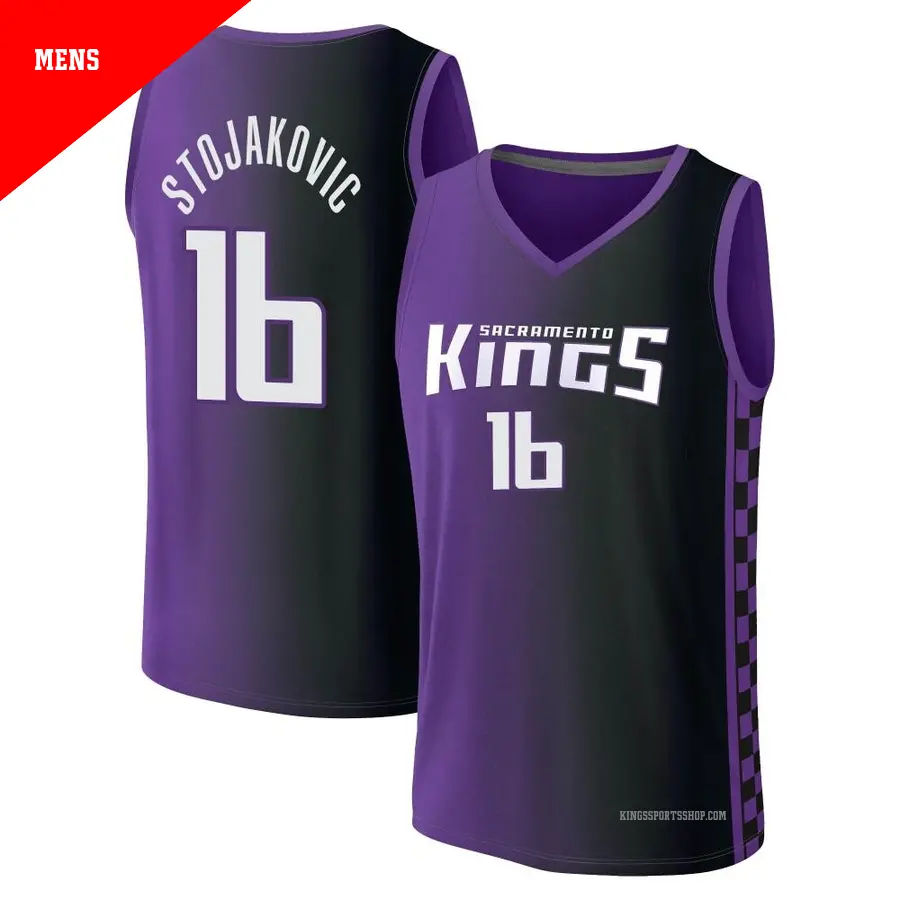 ＃16 Men's Peja Stojakovic Sacramento Kings 2022/23 Fast Break Purple Statement Edition Jersey