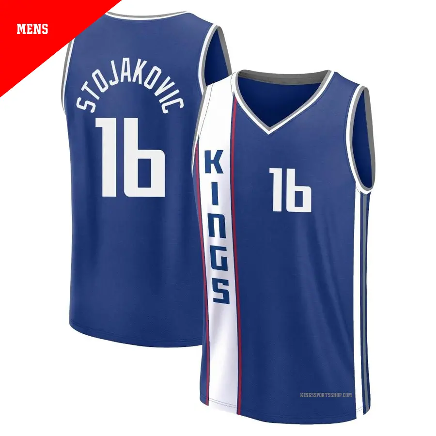 ＃16 Men's Peja Stojakovic Sacramento Kings 2023/24 Fast Break Blue City Edition Jersey