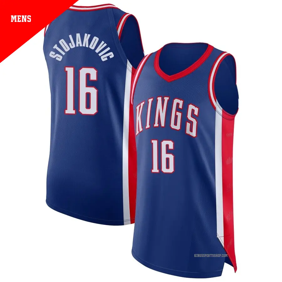 ＃16 Men's Peja Stojakovic Sacramento Kings 2024/25 Authentic Blue City Edition Jersey
