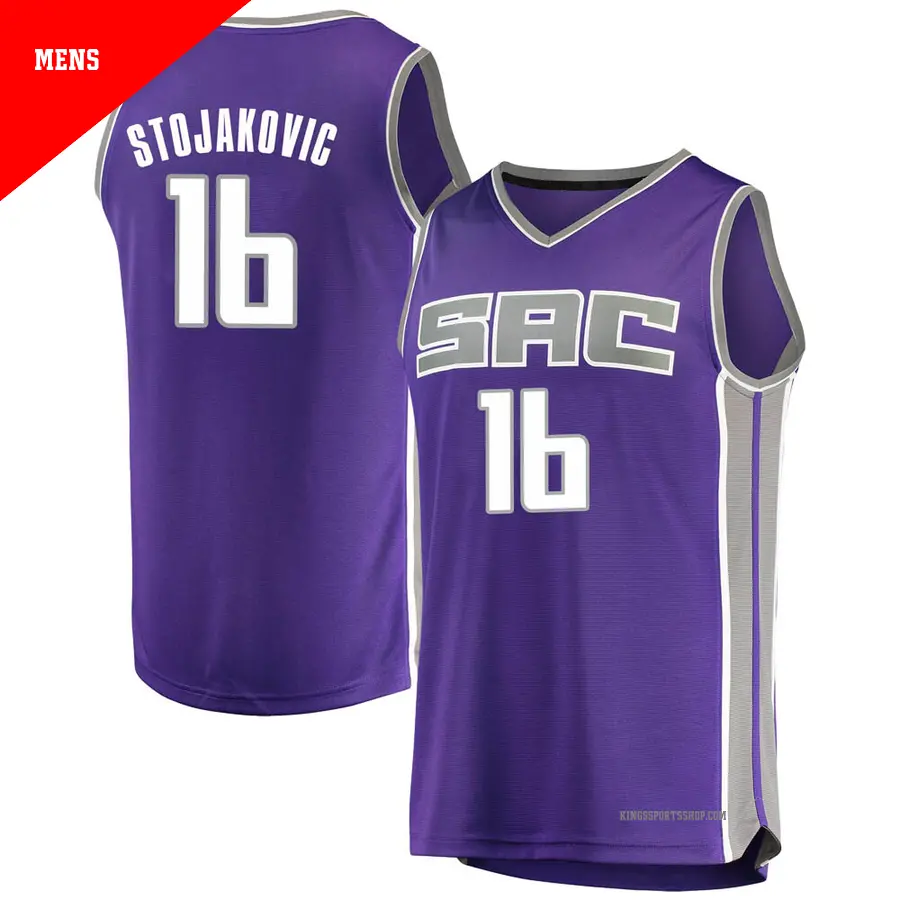 ＃16 Men's Peja Stojakovic Sacramento Kings Purple Fast Break JerseyIcon Edition