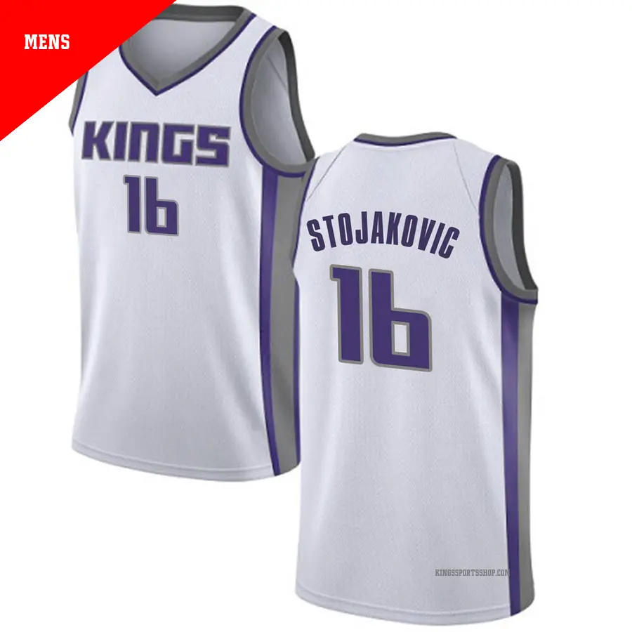 ＃16 Men's Peja Stojakovic Sacramento Kings White Swingman JerseyAssociation Edition