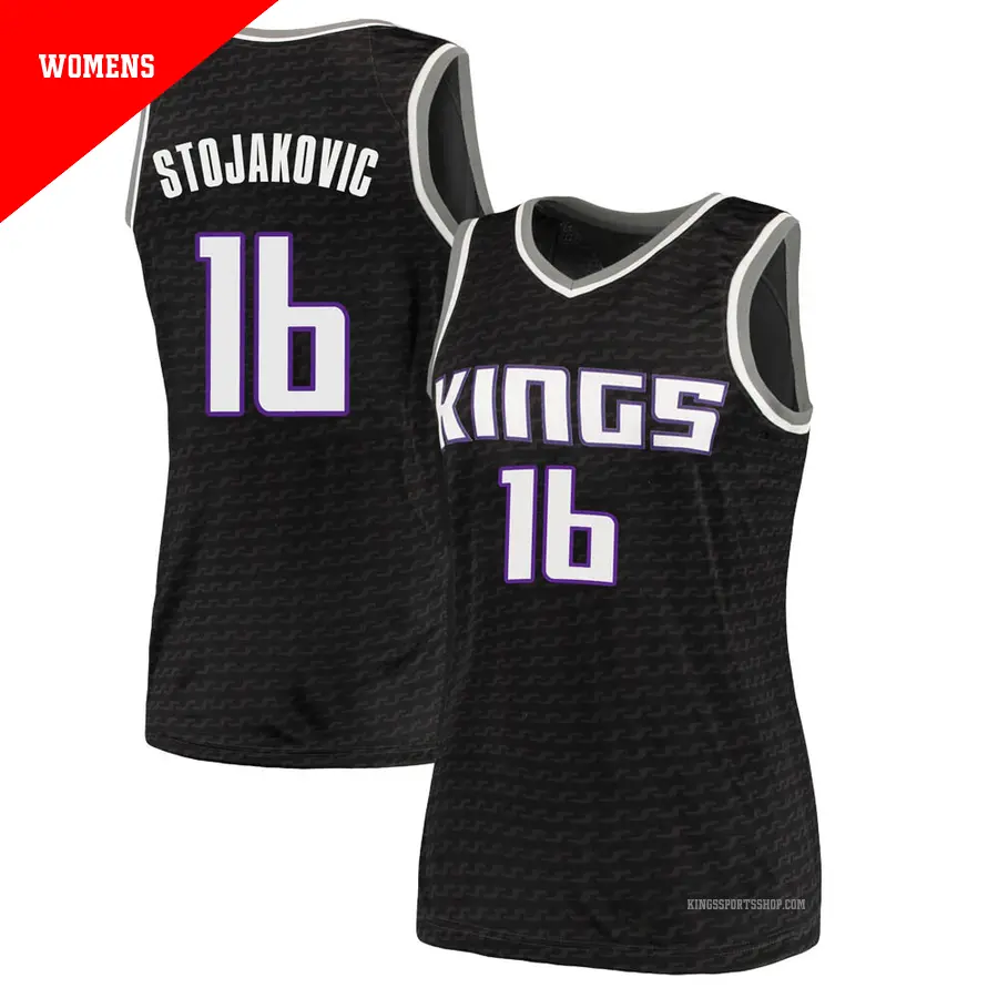 ＃16 Women's Peja Stojakovic Sacramento Kings Black Swingman JerseyStatement Edition