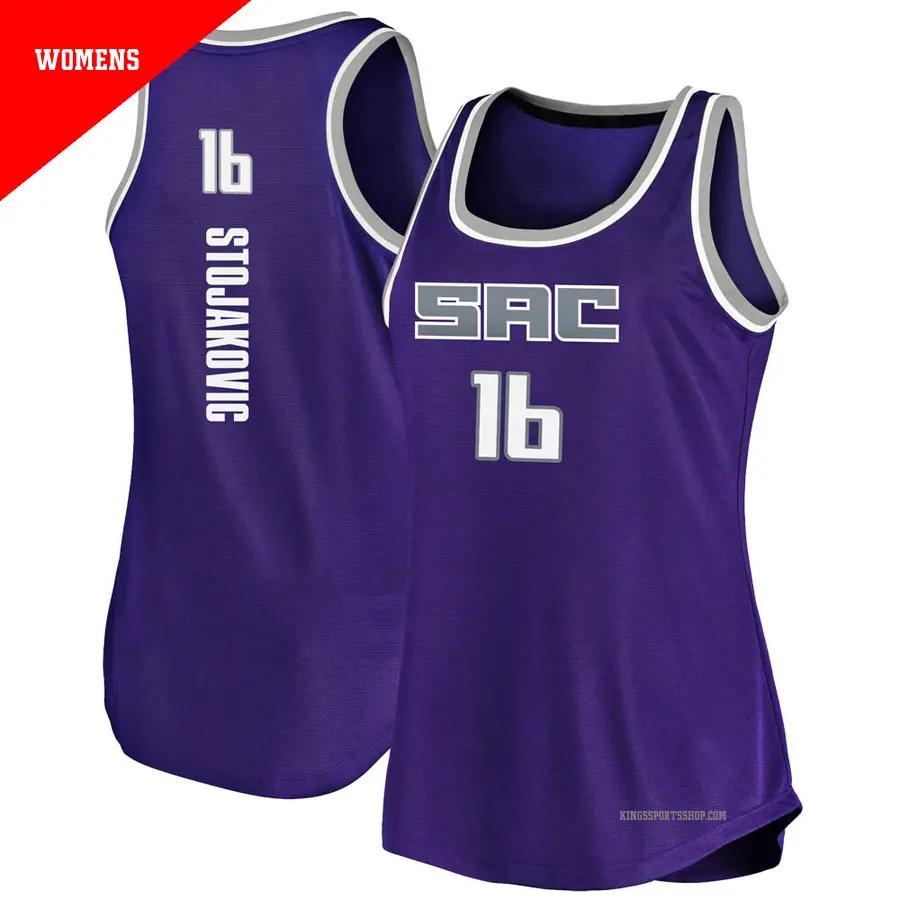 ＃16 Women's Peja Stojakovic Sacramento Kings Purple Fast Break Tank JerseyIcon Edition
