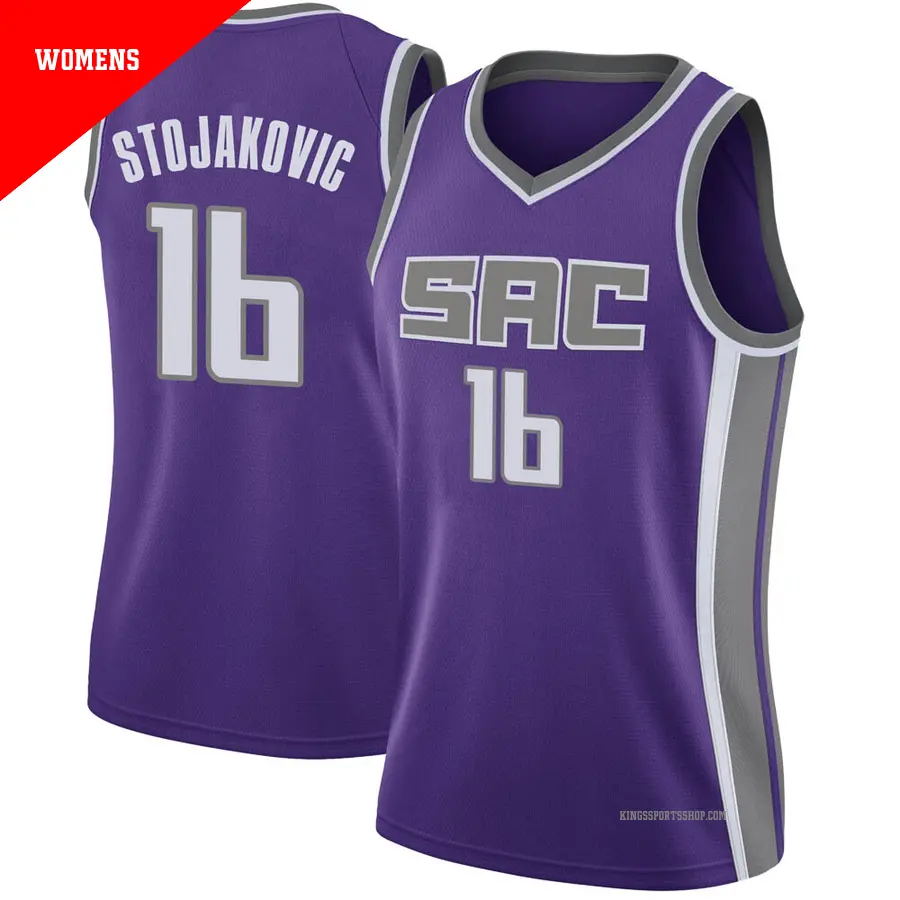 ＃16 Women's Peja Stojakovic Sacramento Kings Purple Swingman JerseyIcon Edition