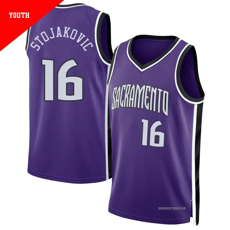＃16 Youth Peja Stojakovic Sacramento Kings 2024/25 Swingman Purple Classic Edition Jersey