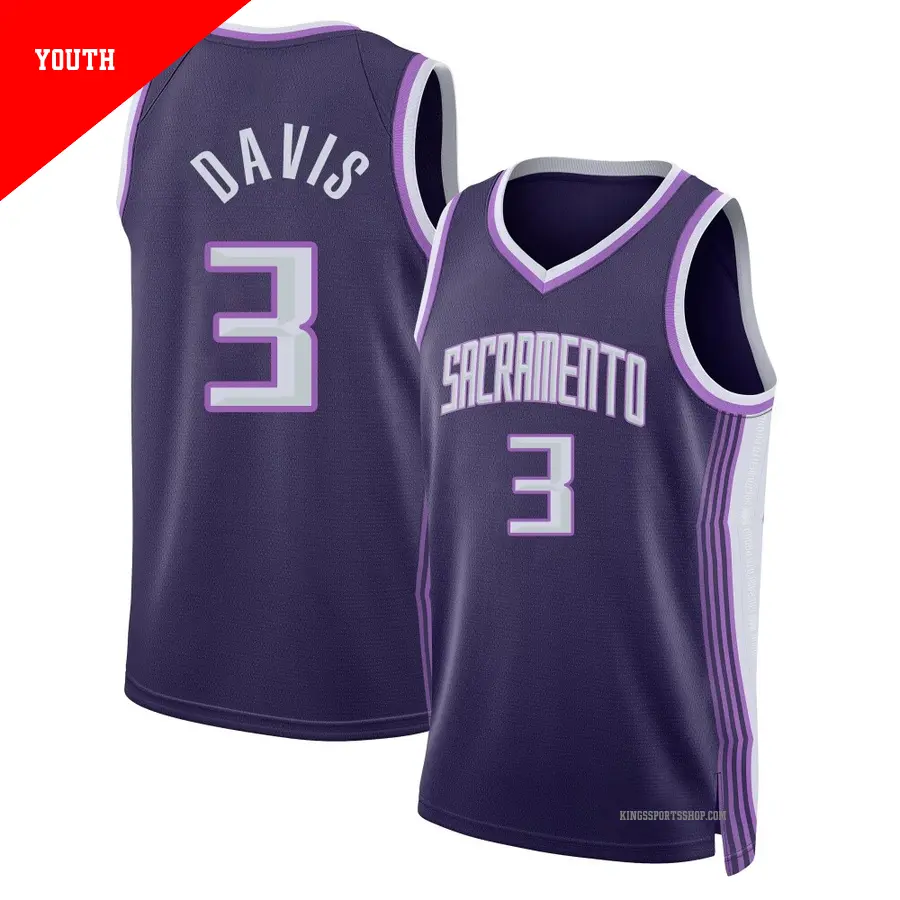 ＃3 Youth Terence Davis Sacramento Kings 2025/26 Swingman Purple City Edition Jersey