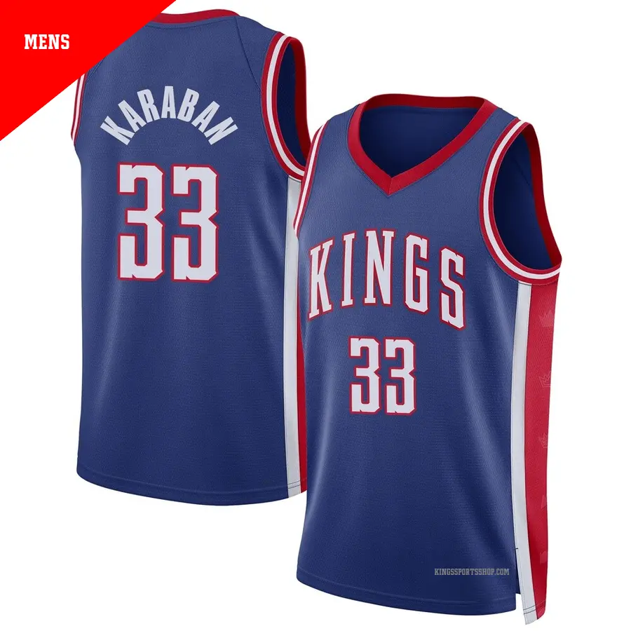 ＃33 Men's Alex Karaban Sacramento Kings 2024/25 Swingman Blue City Edition Jersey